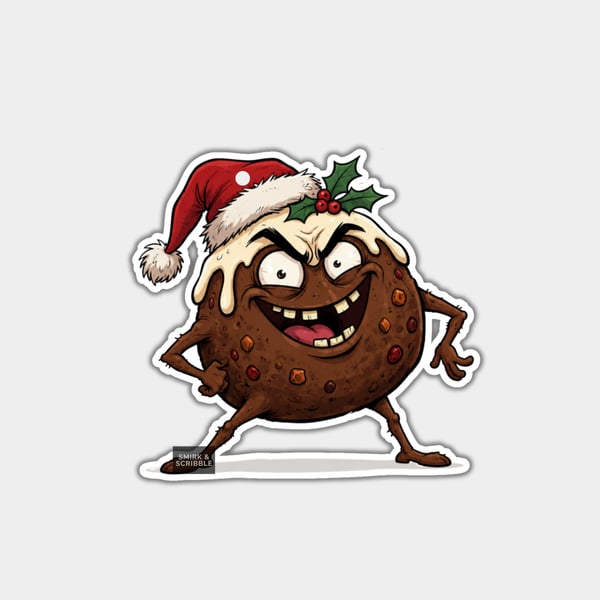 Unique Funny Christmas Gift Tags For Adults, 6pk - Cheeky Standing Xmas Pudding