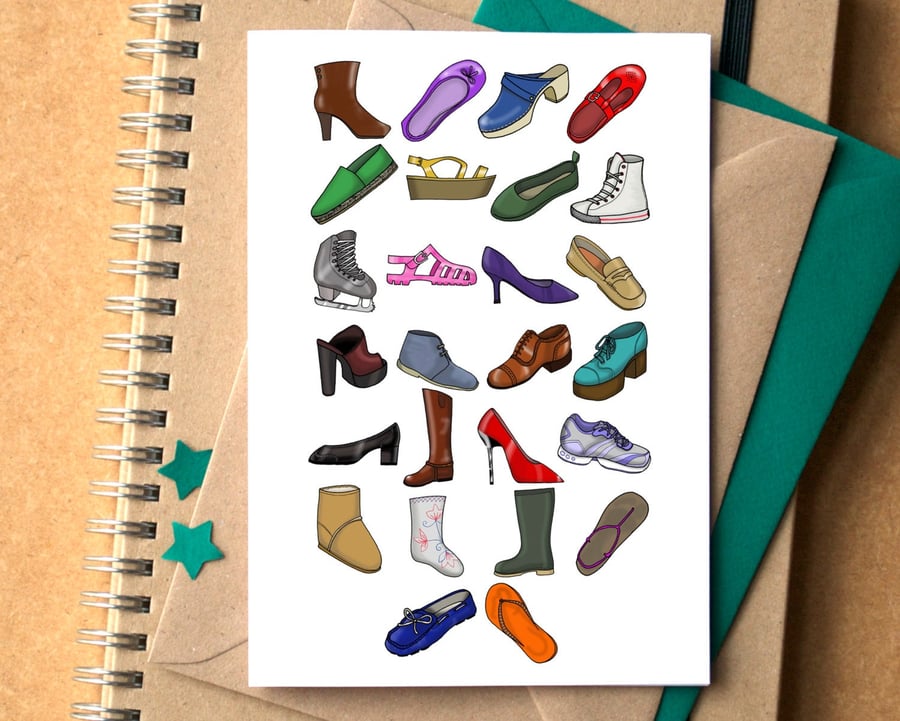 Shoe Alphabet Greetings Card