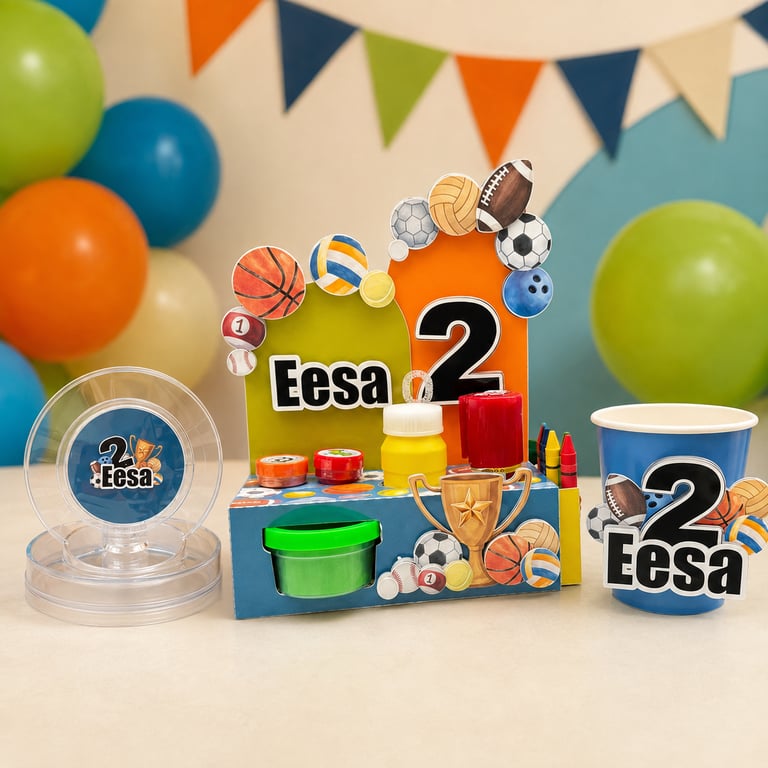 Personalised Sports Play-Doh Activity Box Birthday Party Favour