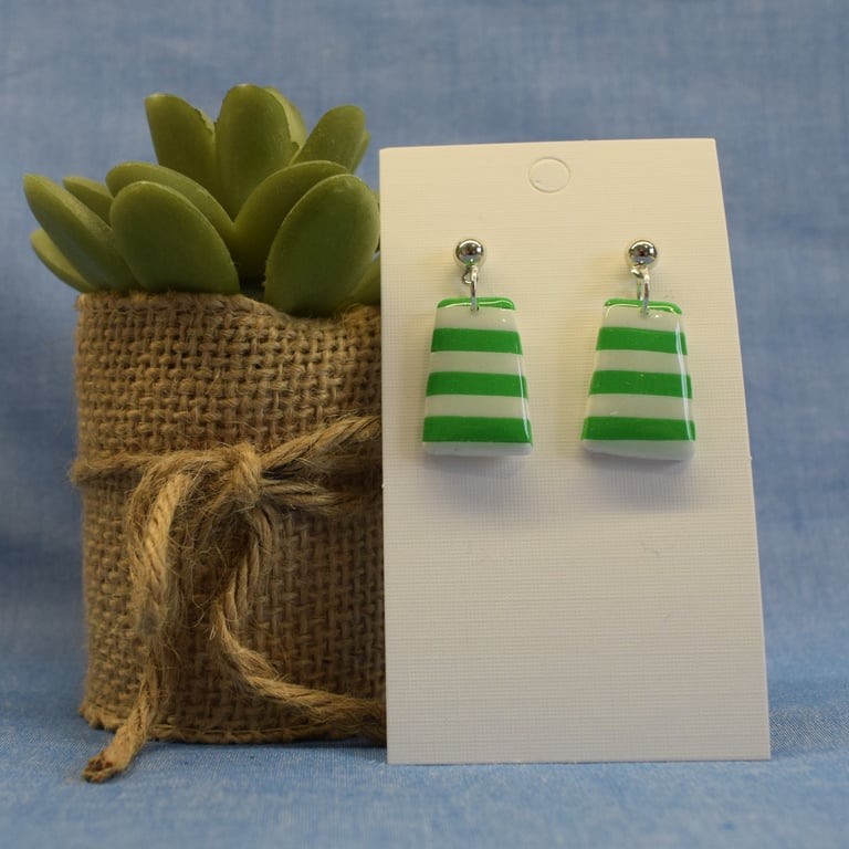 Short Stripe Drop Earrings
