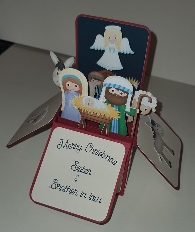 Nativity Box Card - Christmas - Personalised