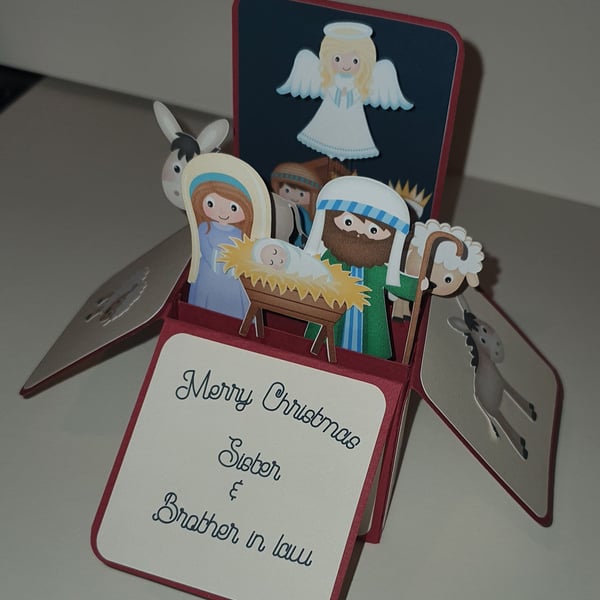 Nativity Box Card - Christmas - Personalised