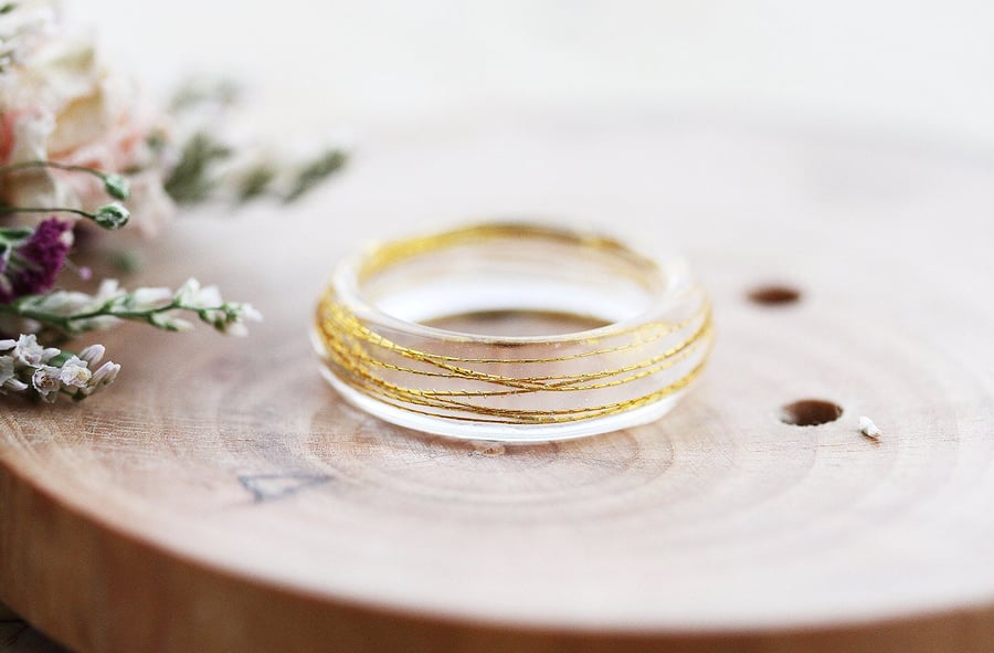 Gold Ring The Miller's Daughter Ring Wedding Band Wedding Ring Resin Ring Gifts 