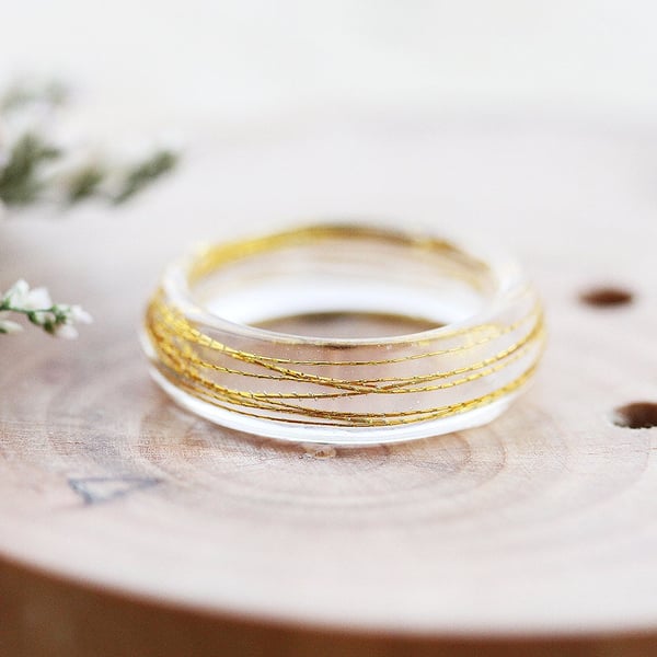 Gold Ring The Miller's Daughter Ring Wedding Band Wedding Ring Resin Ring Gifts 