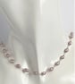 Sterling Silver Rosary Linked Pink Lavender Freshwater Cultured Pearl Necklace  - Image 3