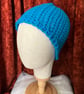 Eye-Catching Pretty Azure Blue Crocheted Beanie Hat  - Image 2