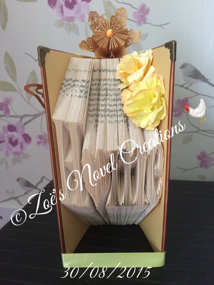 Home Book Art (completed book fold) FREE DELIVERY