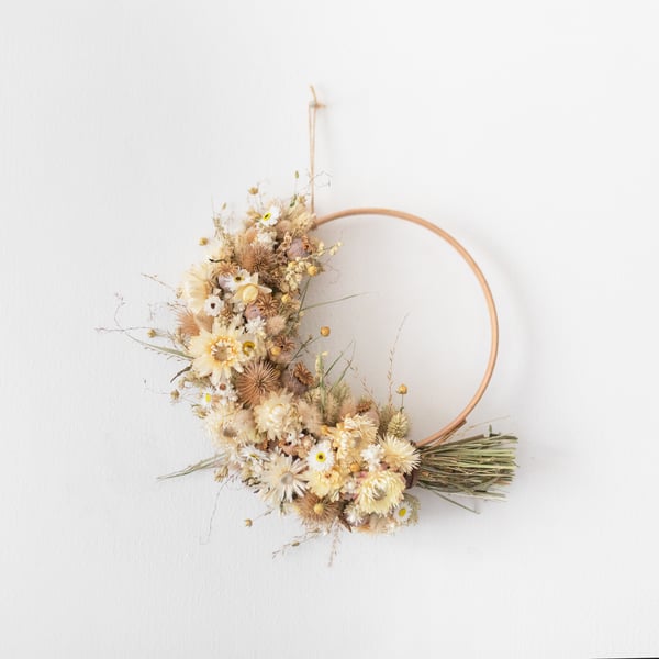 Perfectly Imperfect cream and white dried flower wreath