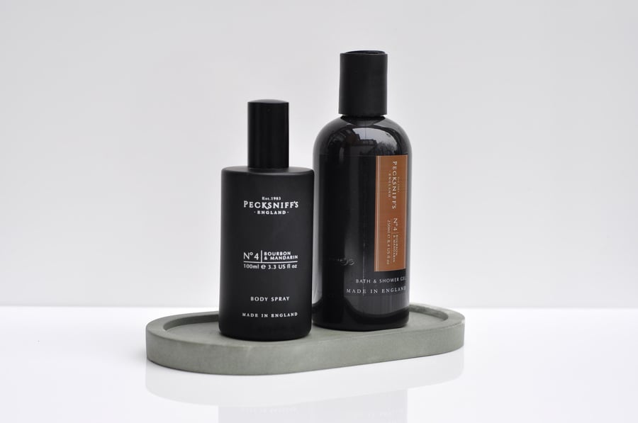 Oval Concrete Tray Grey Green & White Handmade Cement Tray Decorative Accessory 