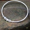  Silver and Moonstone Bangle -No Worries