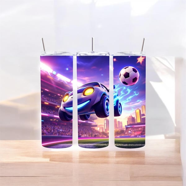 Gamer's Dream: Rocket League Inspired Skinny Tumbler - 20oz"