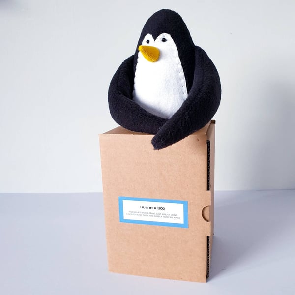 PENGUIN HUG IN A BOX - Gift for a far away friend