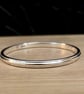 "Amplitude" - Heavy Sterling Silver Ridged Bangle - Made to any size - 5mm  - Image 1