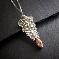 A Peachy Vintage Dream - Silver Pendant