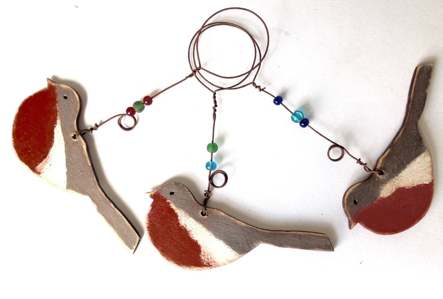 Wooden Robin Hanging Decoration 
