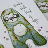 zombie sloth - original aceo