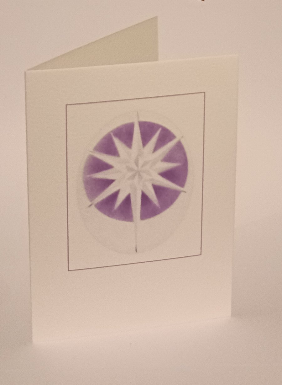 Crystal Star 2 handmade card, for Christmas or spiritual thoughts