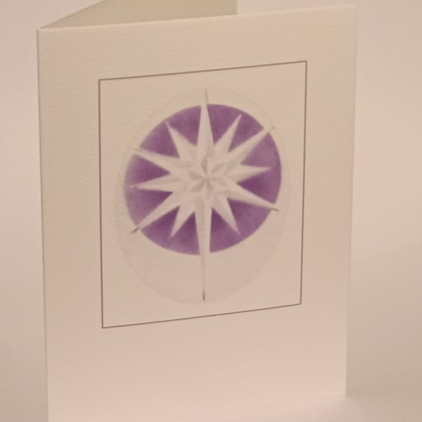 Crystal Star 2 card, for Christmas or spiritual thoughts, blank inside