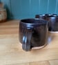 Set of 6 dark chocolate glazed stoneware mugs  - Image 3