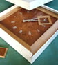 Large Diamond Pendulum Wall Clock, handmade in burr madrona and sycamore. - Image 7