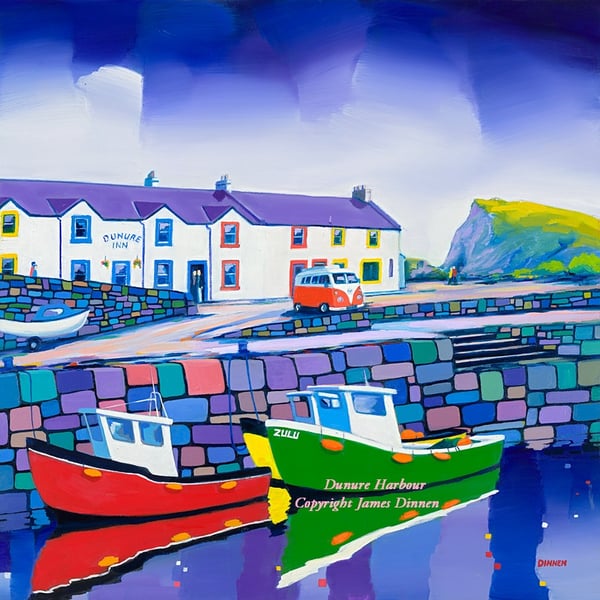 Dunure Harbour  Limited edition signed giclee print ( free uk postage)