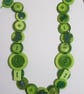 Lime and Green button necklace - Image 3