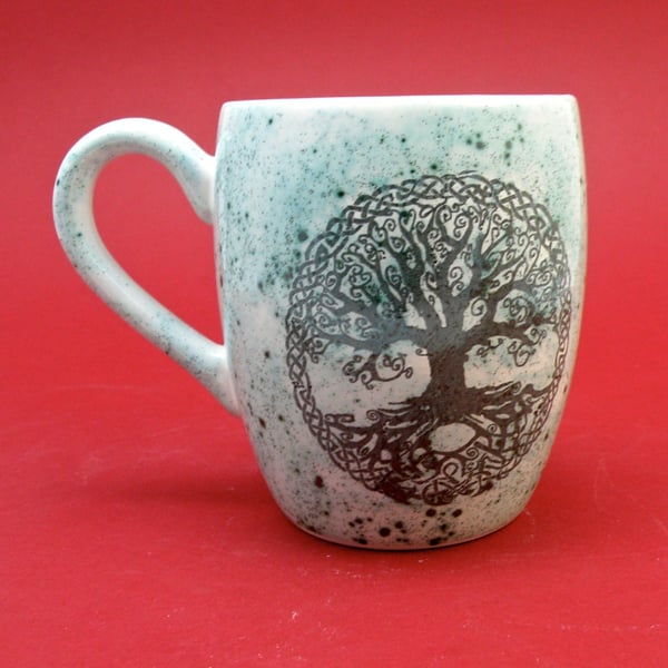 tree of life handmade Tea mug coffee mug beer mug Food safe Lead free Glaze