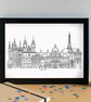 Prague Skyline Travel Art Print - Image 2
