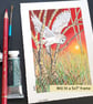 Barn Owl Flight through the Trees, sunset owl artwork, bird wall art - Image 5