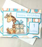 Cute giraffe 1st birthday card - Image 4