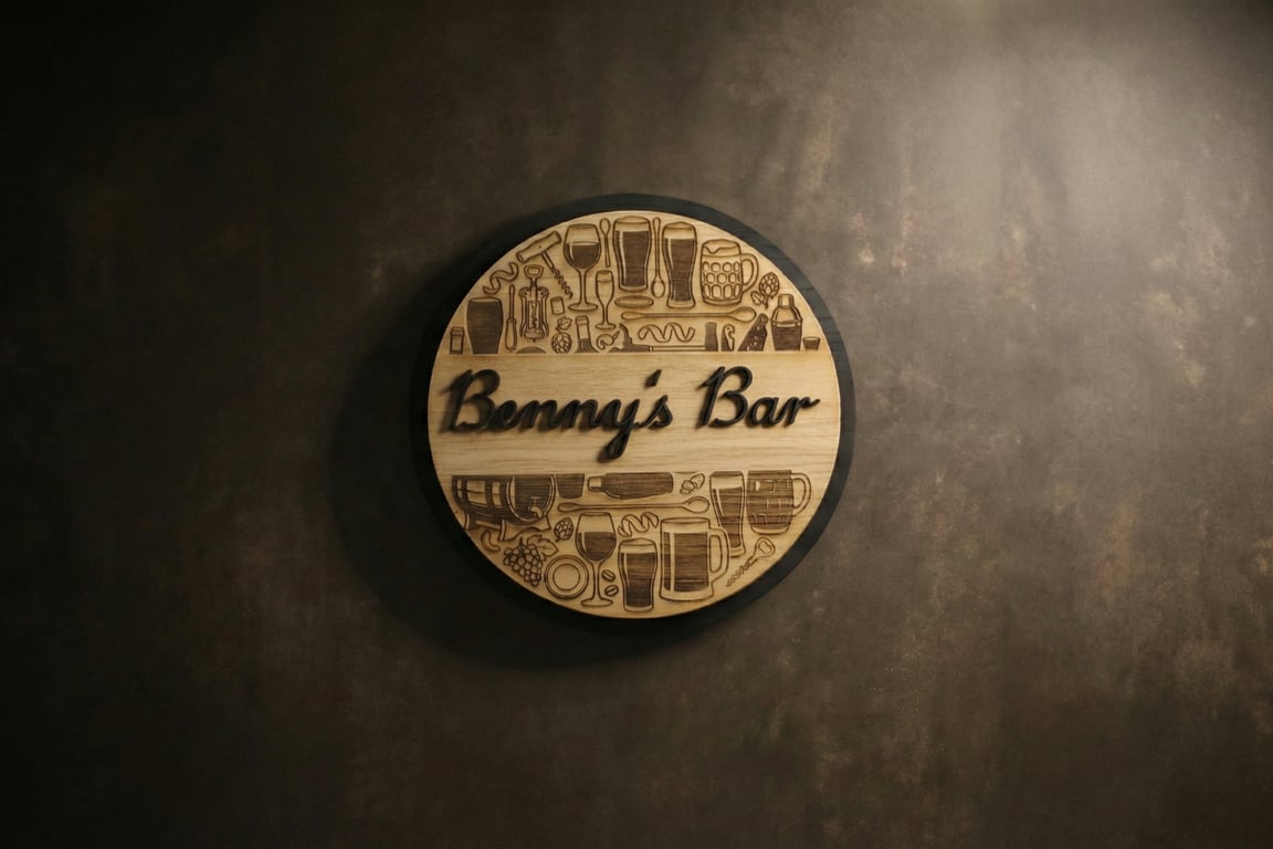 Personalised Wooden Bar Sign - Handmade 3D Home Pub Decor - Custom Man Cave Sign