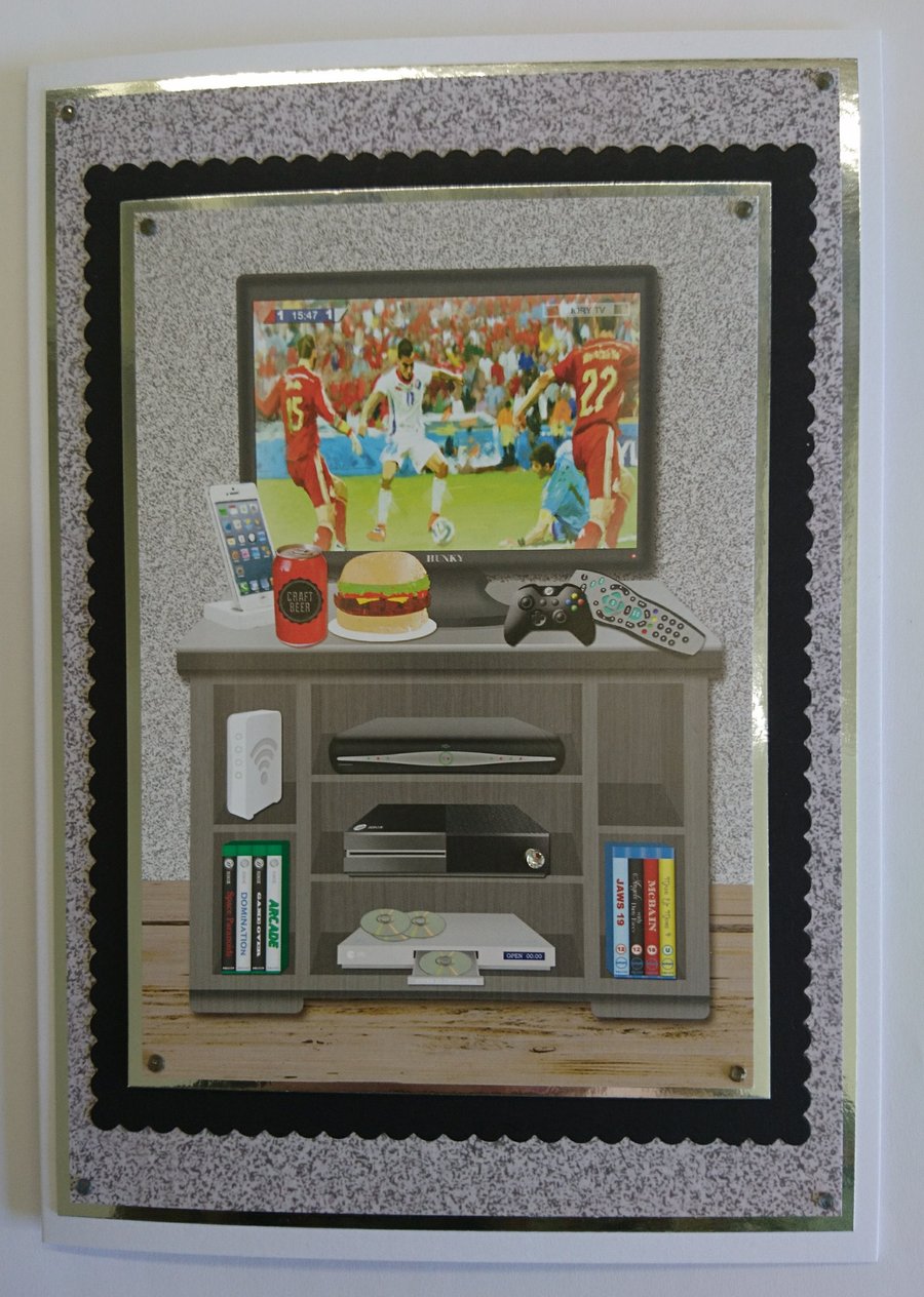 Happy Father's Day Card Football TV XBox Playstation Sky Nintendo 3D Luxury