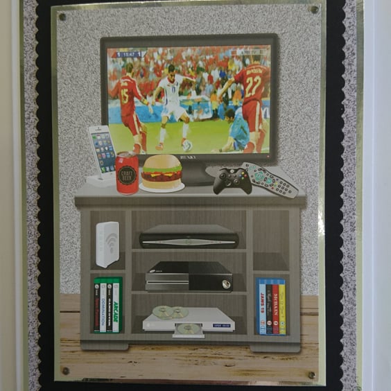 Happy Father's Day Card Football TV XBox Playstation Sky Nintendo 3D Luxury