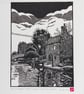 Lock Keepers Cottage, Cropredy Lock, Oxford Canal, Mono Linoprint - Image 1