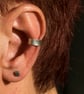 Slim silver ear cuff with a brush matte texture - Image 2