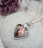 Sterling Silver Pink Surfite Heart Necklace - JBJ7014 - Image 5