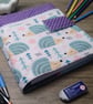 A5 hedgehog fabric sketchbook or notebook cover with sketchbook  - Image 5
