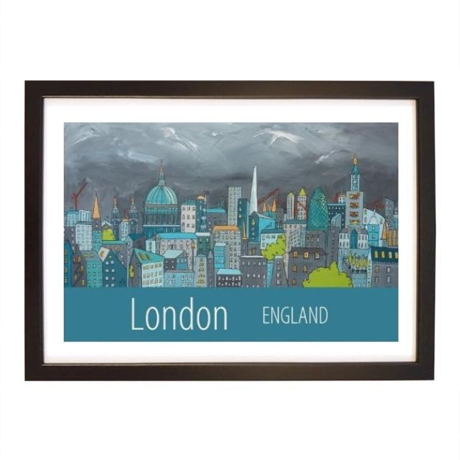 London travel poster print by Artist Susie West