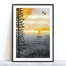 Summer Long Illustrated Art Print