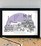 Lincoln Landmarks Skyline Art Print - Image 3