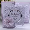 NEW Personalised Luxury handmadeZ-Fold Birthday card and decorated box