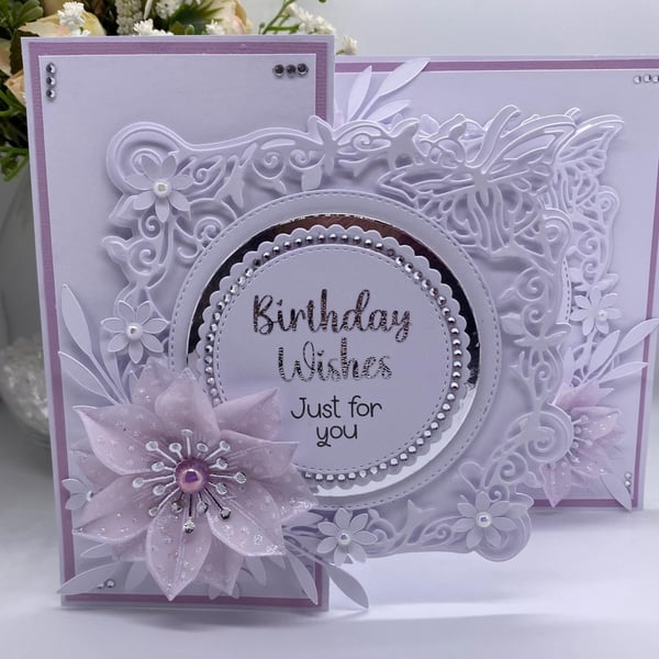 NEW Personalised Luxury handmadeZ-Fold Birthday card and decorated box