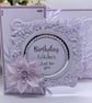 NEW Personalised Luxury handmadeZ-Fold Birthday card and decorated box