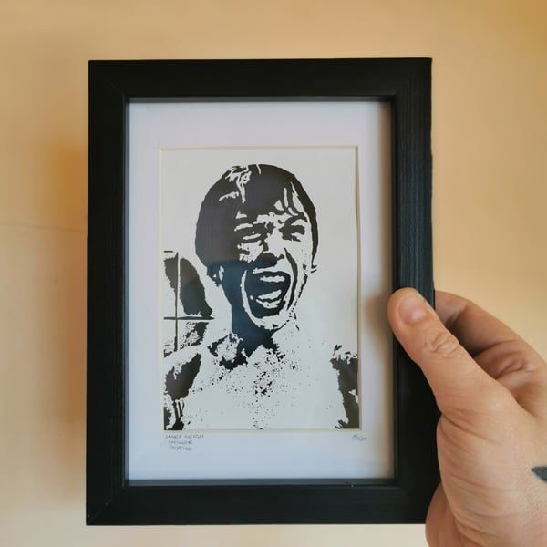 Shower Scream from Psycho hand cut framed papercut 