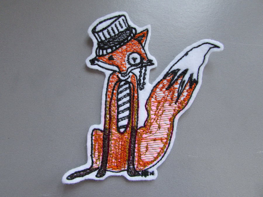 Embroidered Fox Applique Patch