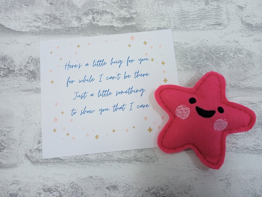 Felt Pocket Hug with poem, Star pocket hug, Hug in a box, Hug in the post
