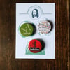 Shaun Keaveny Cart Wall Inspired 38mm Pin Button Badges, Stocking Filler Gift