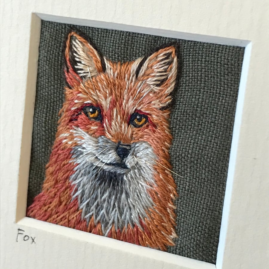 Fox - Hand Stitched Picture