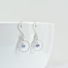 Tanzanite and Delicate Sparkly Sterling Silver Circle Earrings