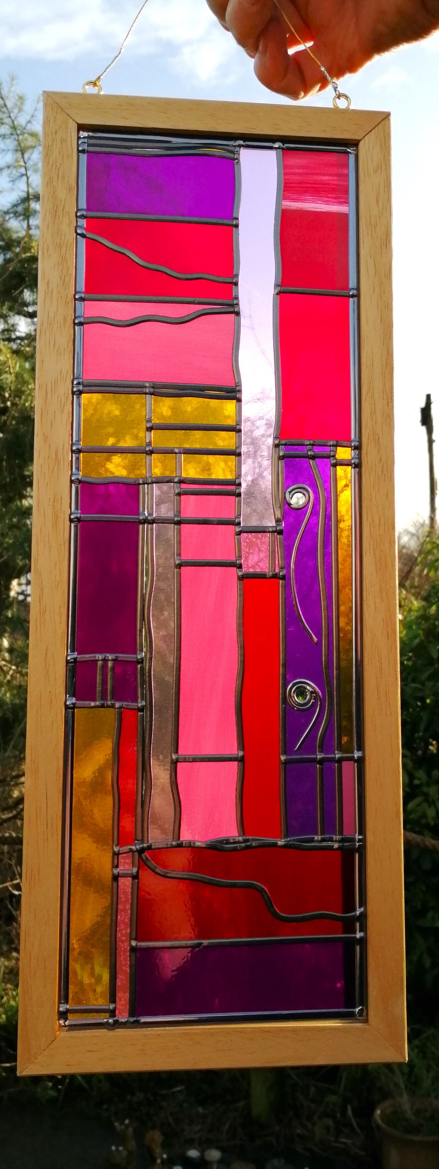Magenta is a  Stained Glass Effect Decorative Window Panel